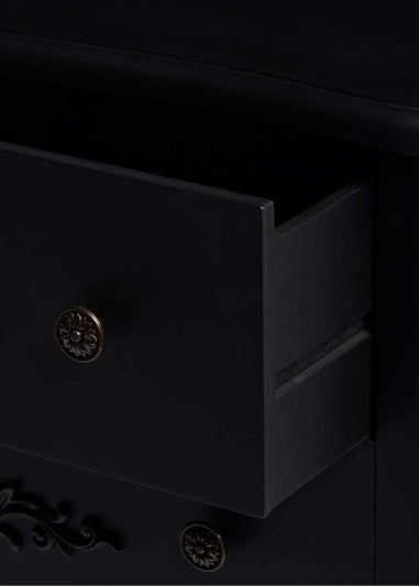 LPD Furniture Antoinette 4 Drawer Chest Black (1010x400x800mm)