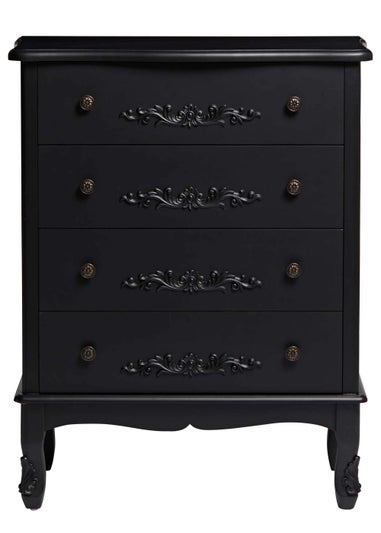 LPD Furniture Antoinette 4 Drawer Chest Black (1010x400x800mm)