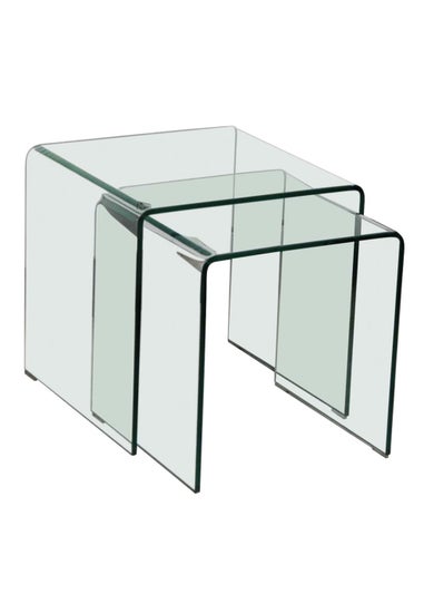 LPD Furniture Azurro Nest Of 2 Tables Glass (310x450x416mm)