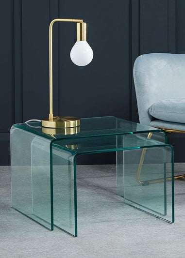LPD Furniture Azurro Nest Of 2 Tables Glass (310x450x416mm)