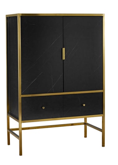 LPD Furniture Monaco Drinks Cabinet Black (1200x400x800mm)