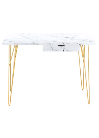 LPD Furniture Fusion Desk White Marble (750x500x1000mm)