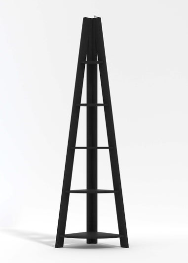 LPD Furniture Tiva Corner Ladder Shelving Black (1754x386x386mm)