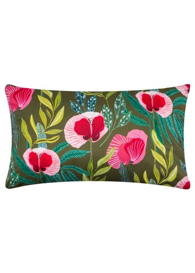 Wylder Nature House of Bloom Poppy Outdoor Filled Cushion (30cm x 50cm x 8cm)