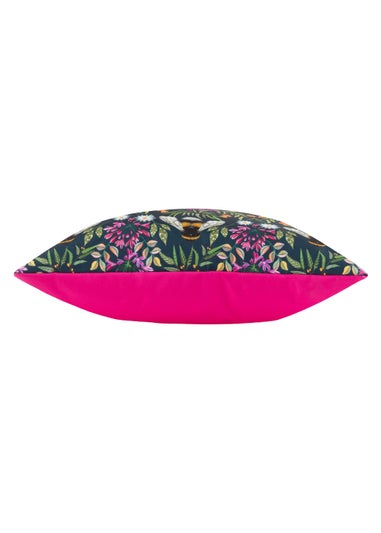 Wylder Nature House of Bloom Zinnia Bee Outdoor Filled Cushion (43cm x 43cm x 8cm)