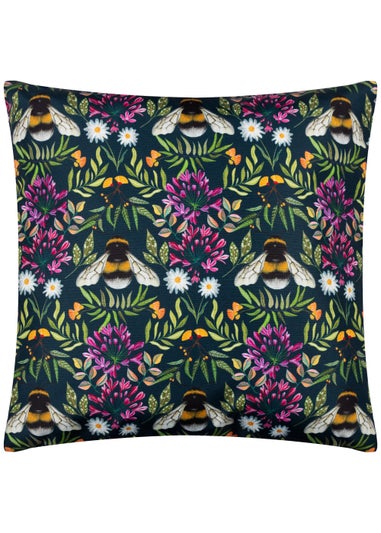 Wylder Nature House of Bloom Zinnia Bee Outdoor Filled Cushion (43cm x 43cm x 8cm)