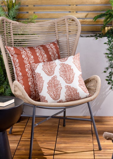 Paoletti Kalindi Paisley Outdoor Filled Cushion (43cm x 43cm x 8cm)
