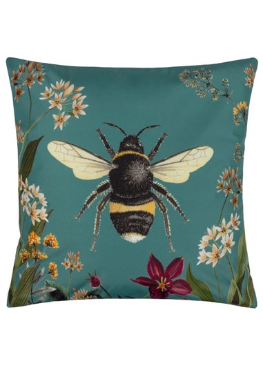 Wylder Nature Midnight Garden Bee Outdoor Filled Cushion (43cm x 43cm x 8cm)