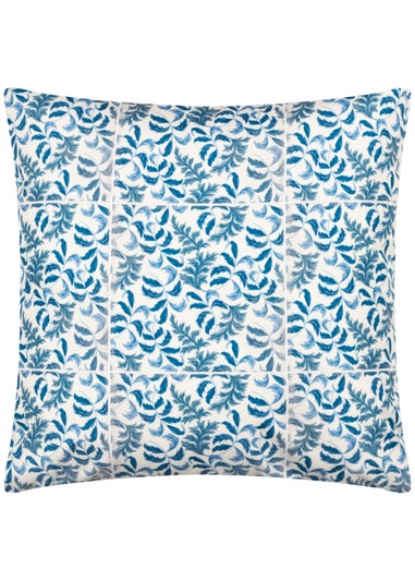 Paoletti Minton Tiles Outdoor Filled Cushion (55cm x 55cm x 8cm)