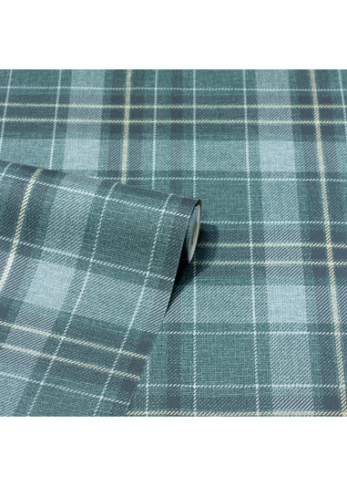 Arthouse Twilled Plaid Emerald Wallpaper