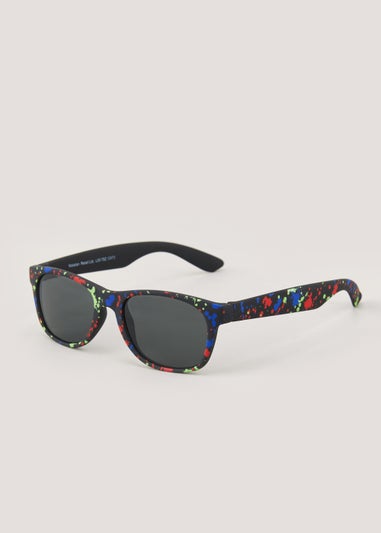 Black Splatter Print Sunglasses