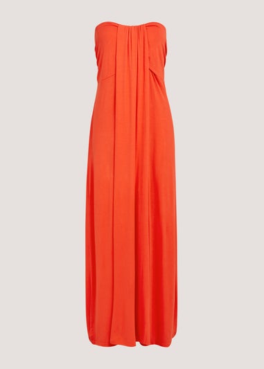 Orange Knot Bandeau Dress