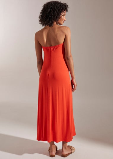 Orange Knot Bandeau Dress