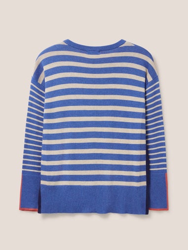 Olive Gestreifter Pullover
