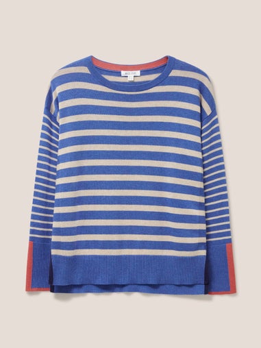 Olive Gestreifter Pullover