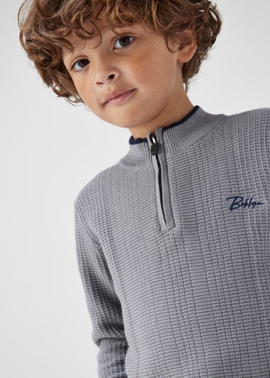 Boys Grey Half Zip Jumper (4-13yrs)