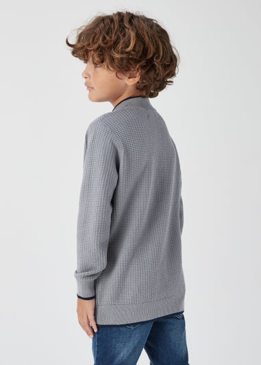 Boys Grey Half Zip Jumper (4-13yrs)