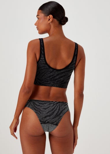 3 Pack Plain & Zebra Print Seamless Brazilian Knickers