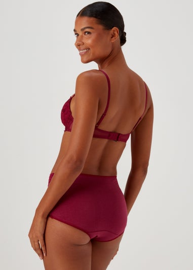 4 Pack Pink Lace Trim Full Knickers