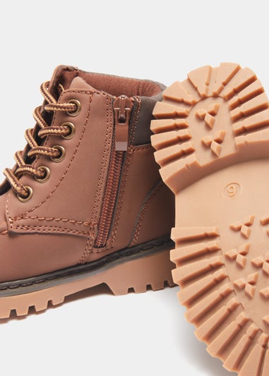 Boys Chocolate Brown Lace Up Boots