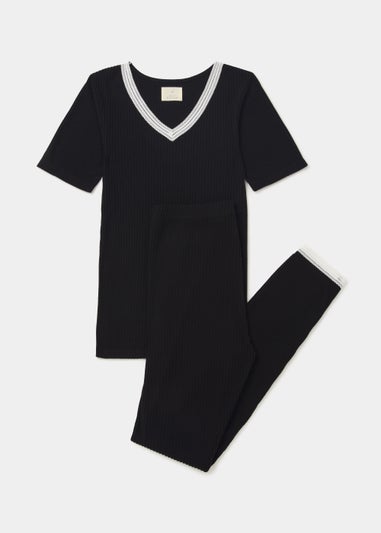 Black Thermal Top & Leggings Set