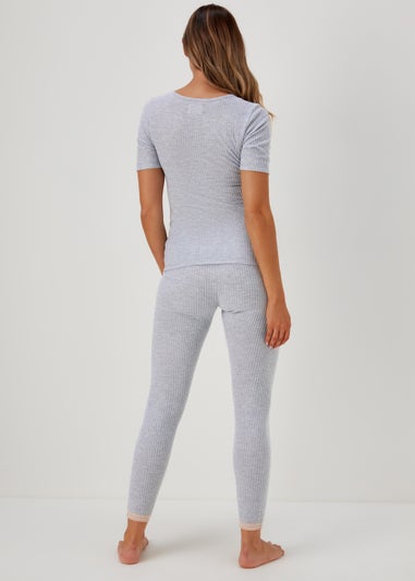 Grey Thermal Top & Leggings Set