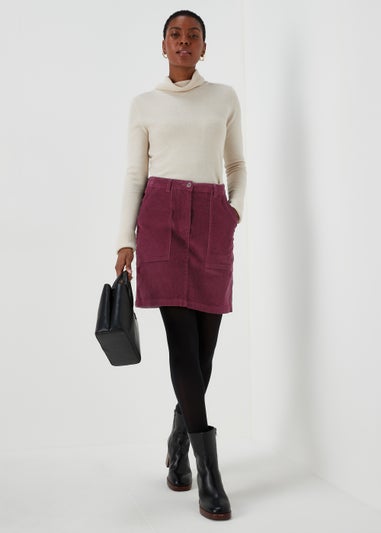 Burgundy Cord Mini Skirt
