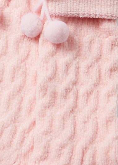 Pink Pom Pom Slipper Socks