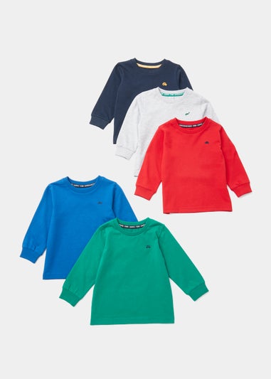 Boys 5 Pack Long Sleeve T-Shirts (9mths-6yrs)