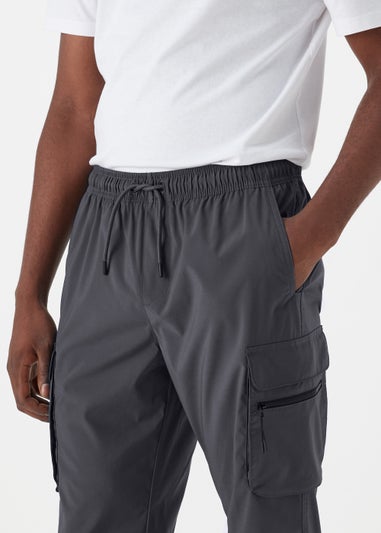 Blue Cuffed Cargo Trousers