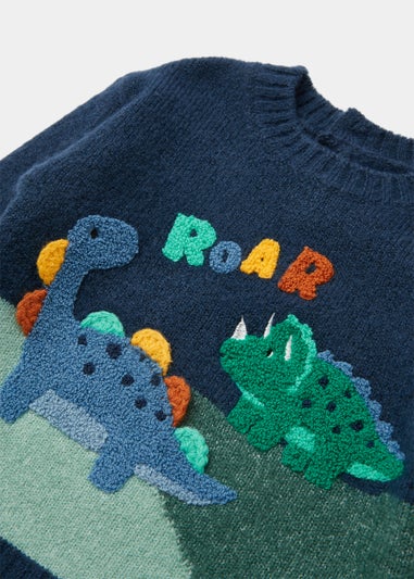 Boys Navy Dinosaur Knitted Jumper (9mths-6yrs)