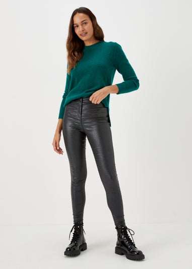 Jessie Black Sparkle Coated Trousers
