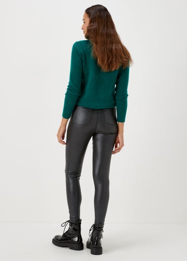 Jessie Black Sparkle Coated Trousers