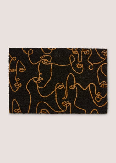 Monochrome Faces Doormat (60cm x 40cm)