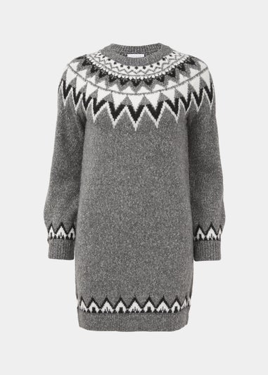 Charcoal Fair Isle Sparkle Tunic Dress