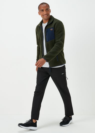 Khaki Woven Pocket Fleece