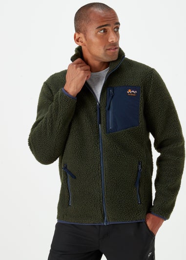 Khaki Woven Pocket Fleece