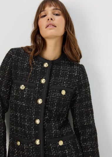 Et Vous Black Boucle Longline Jacket