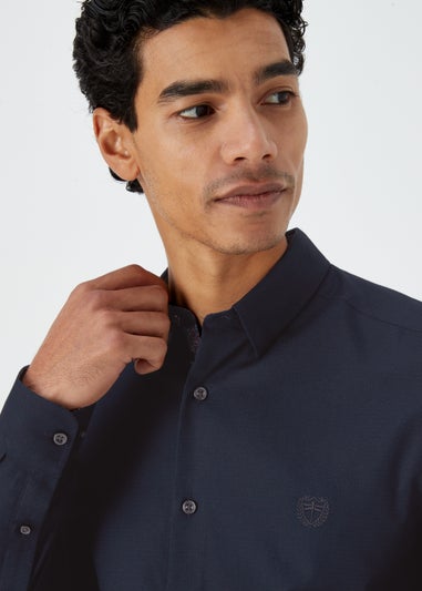 Navy Smart Textured Shirt