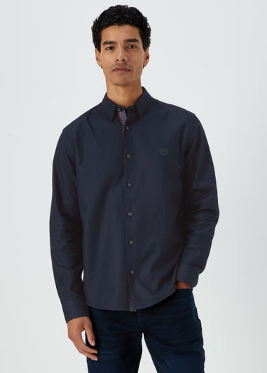 Navy Smart Textured Shirt