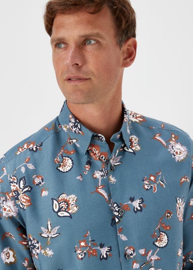 Teal Floral Print Smart Print