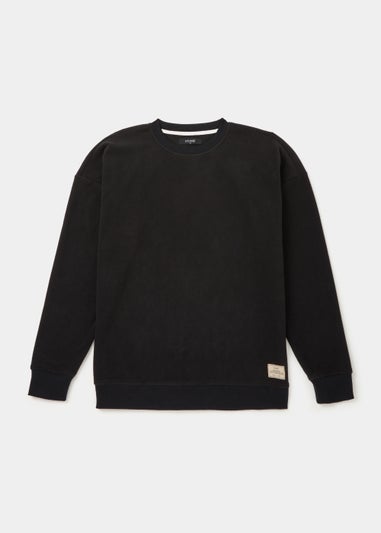 Black Fleece Crew Neck Lounge Top