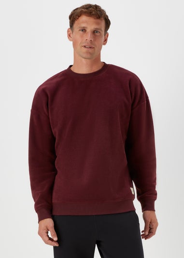 Burgundy Fleece Crew Neck Lounge Top