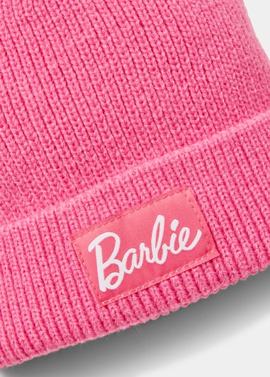 Girls Pink Barbie Beanie Hat (3-13yrs)