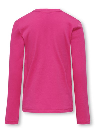 ONLY Girls Pink Print Long Sleeve T-Shirt (5-14yrs)