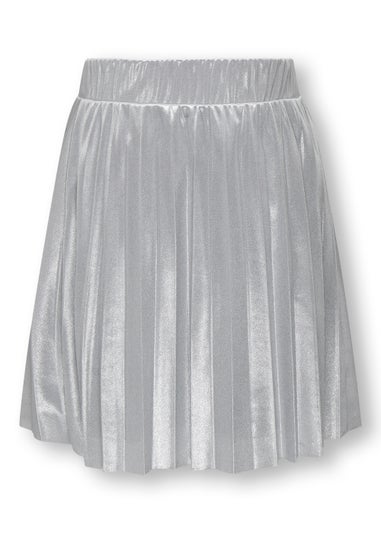 ONLY Girls Silver Pleated Skirt (5-14yrs)