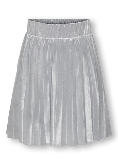 ONLY Girls Silver Pleated Skirt (5-14yrs)