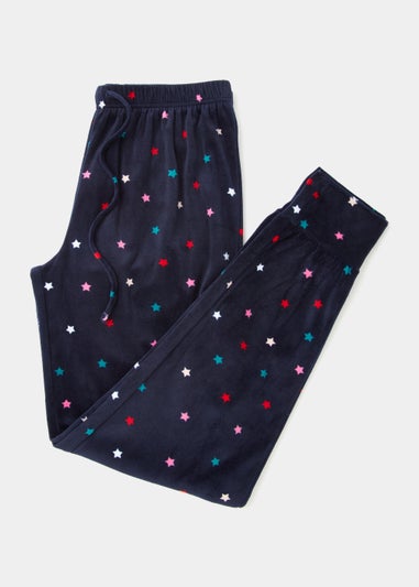 Navy Star Slinky Fleece Pyjama Bottoms