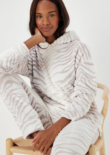 Mink Zebra Print Twosie Pyjama Set