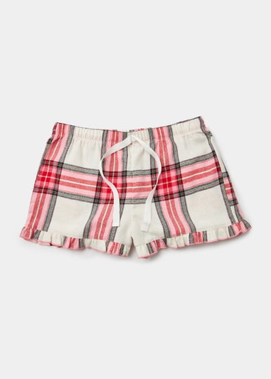 Pink & Cream Check Pyjama Shorts